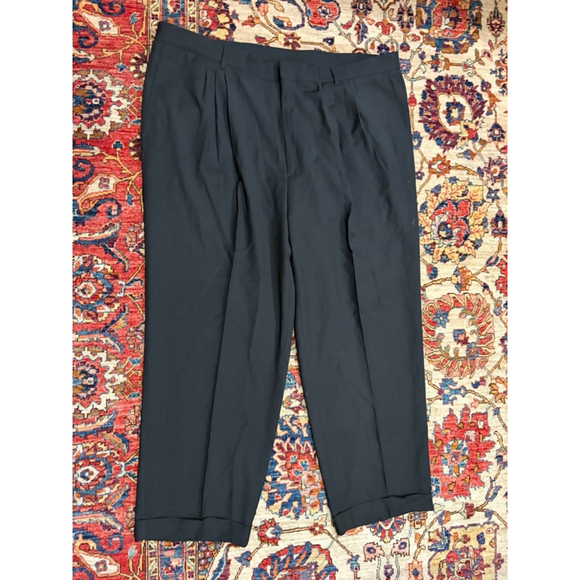 Gianni Versace Black Pleated Dress Pants Mens Vintage Tailored Trousers
